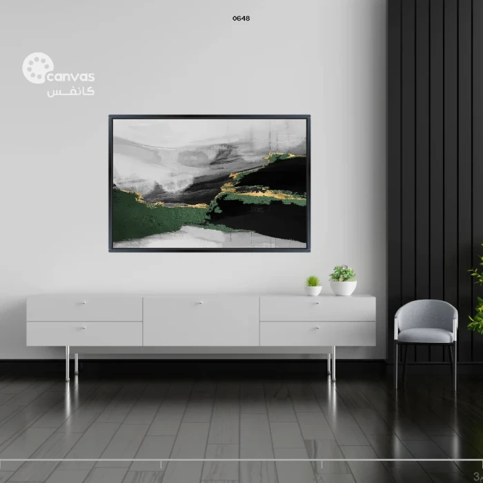 لوحة تجريدية بألوان طبيعية وراقية