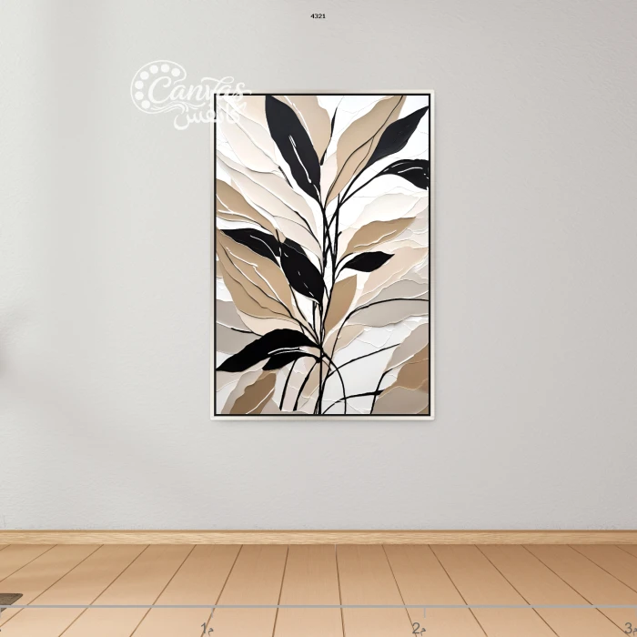 لوحة طبيعية بألوان ترابية وخطوط أنيقة