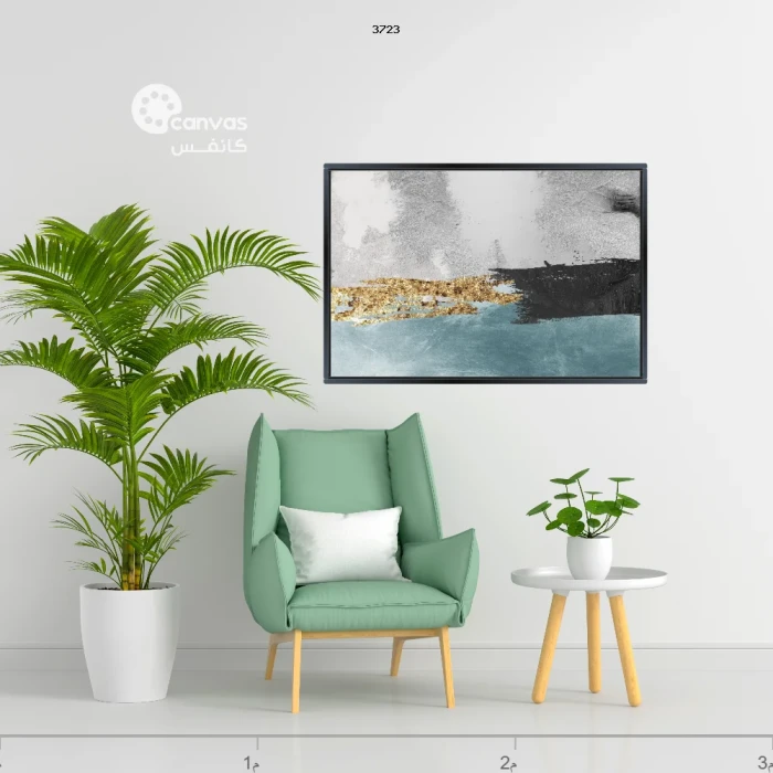 لوحة تجريدية تجمع بين الألوان الطبيعية