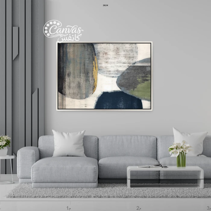 لوحة تجريدية بألوان هادئة ومتناغمة