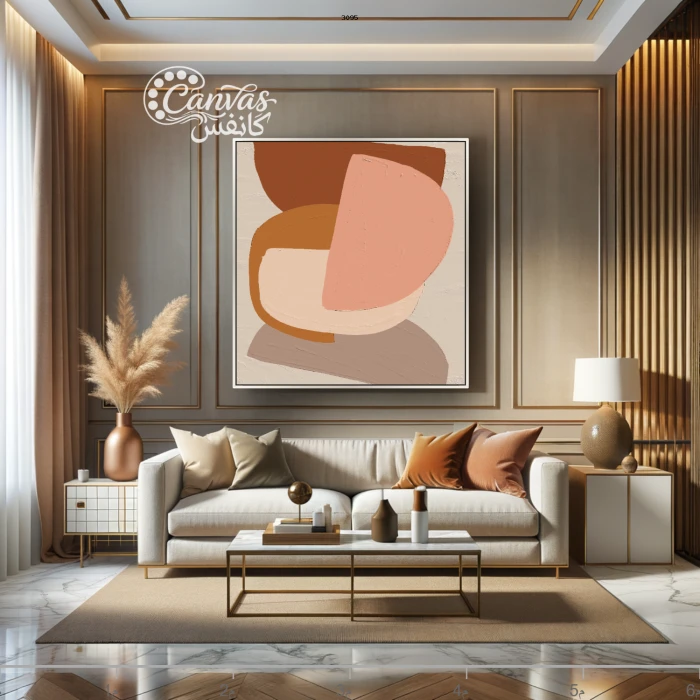 لوحة تجريدية بألوان دافئة