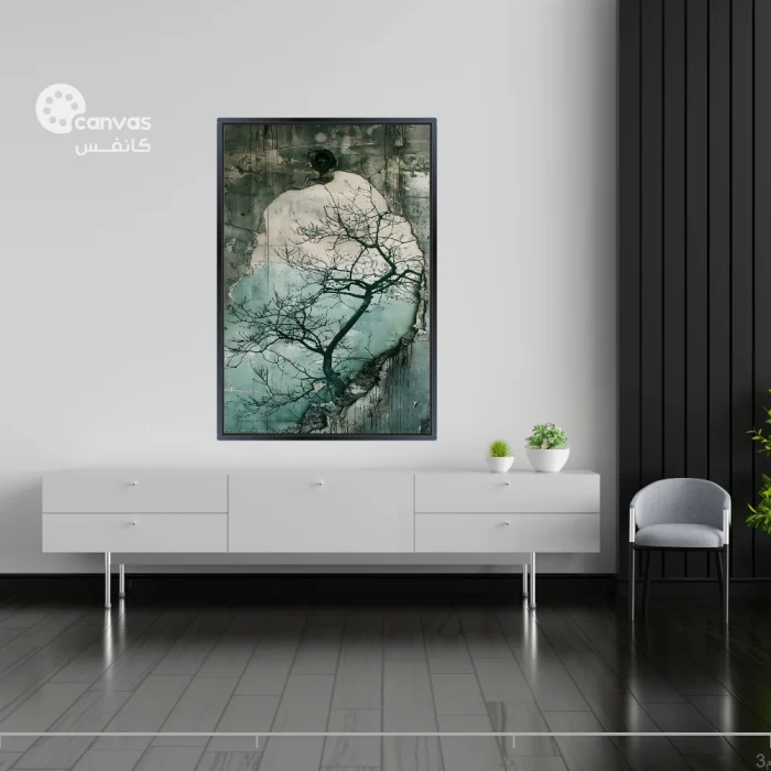 لوحة تجريدية تعبر عن الطبيعة والهدوء