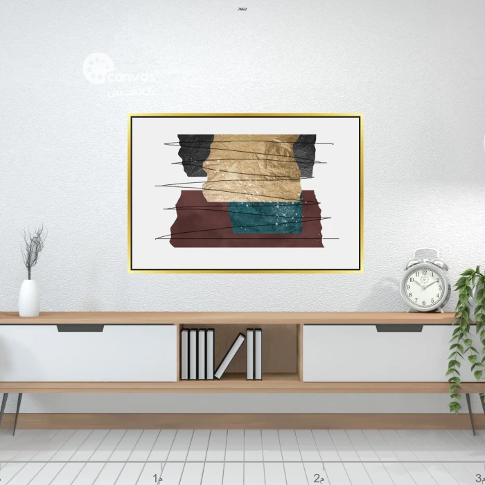 تركيب تجريدي بألوان دافئة وباردة