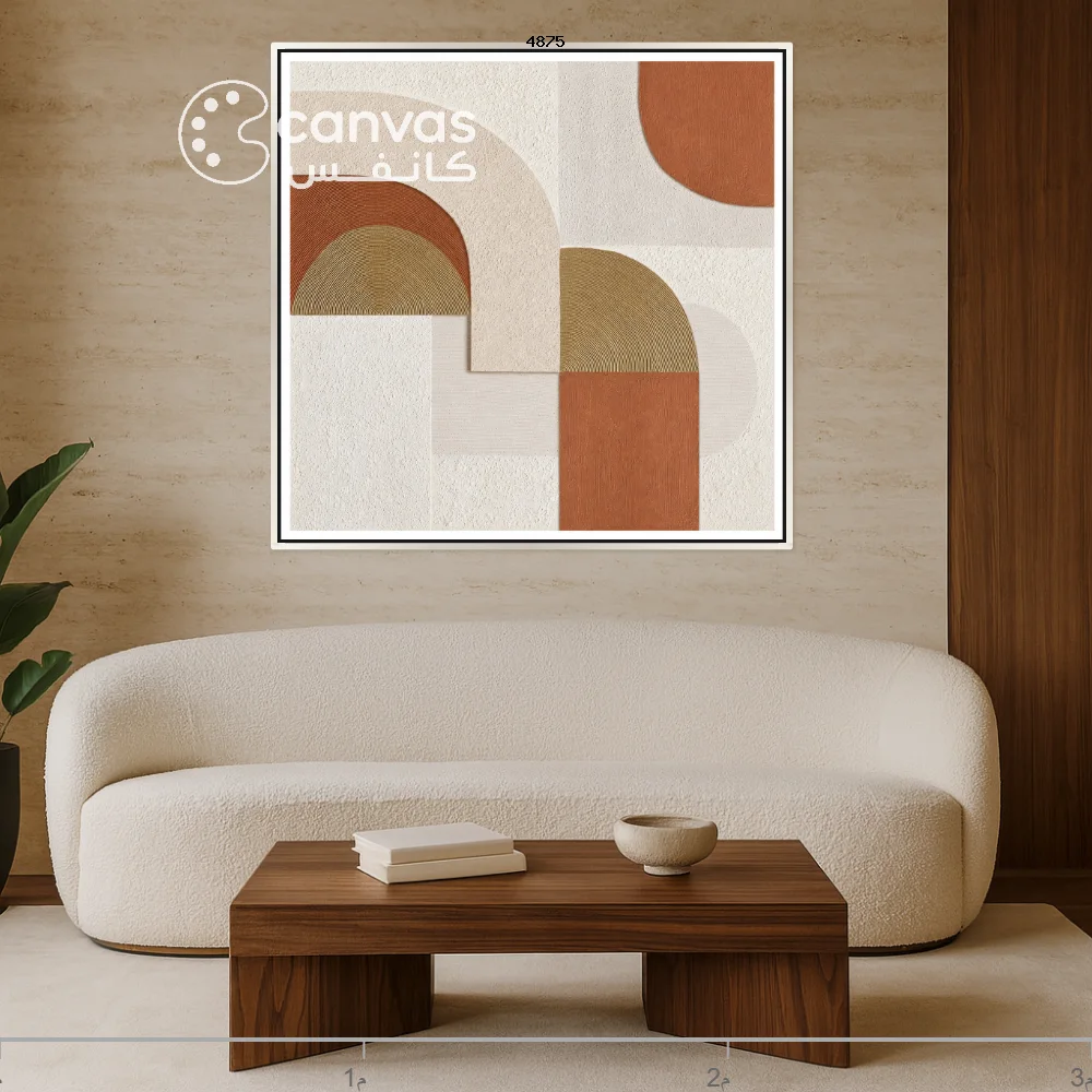 لوحه جدارية تصميم هندسي دافئ لجدرانك