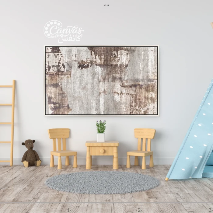 لوحة فنية تجريدية بألوان محايدة