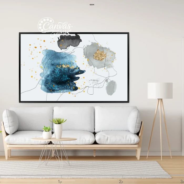 تجريد بالألوان الزرقاء والذهبية