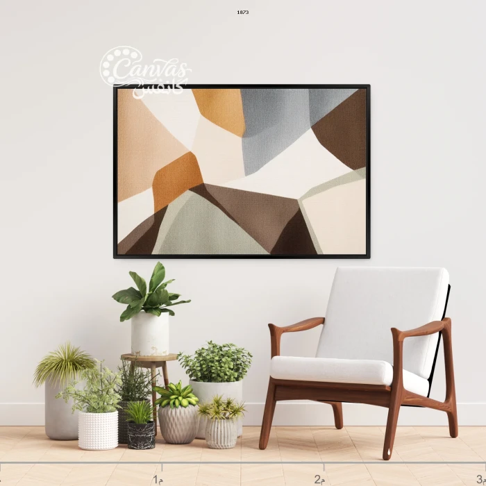 تكوين هندسي بألوان دافئة