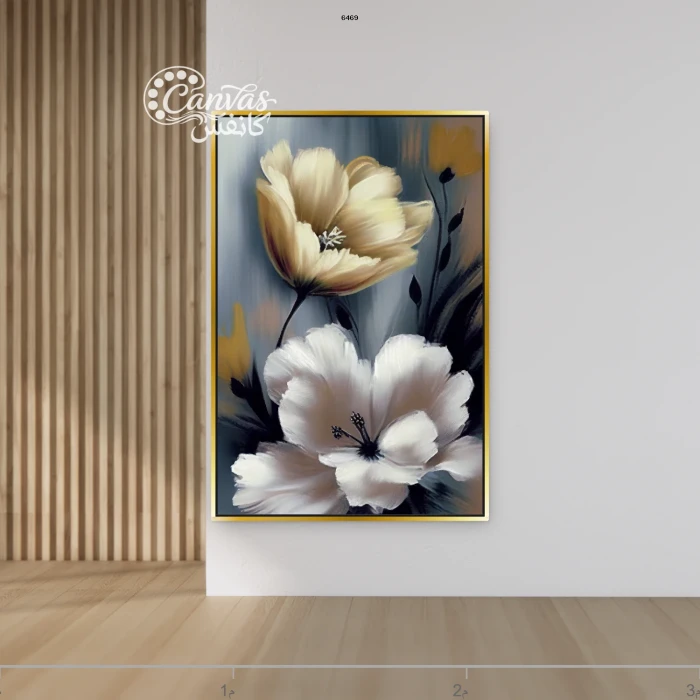 لوحة زهور بألوان هادئة وجذابة