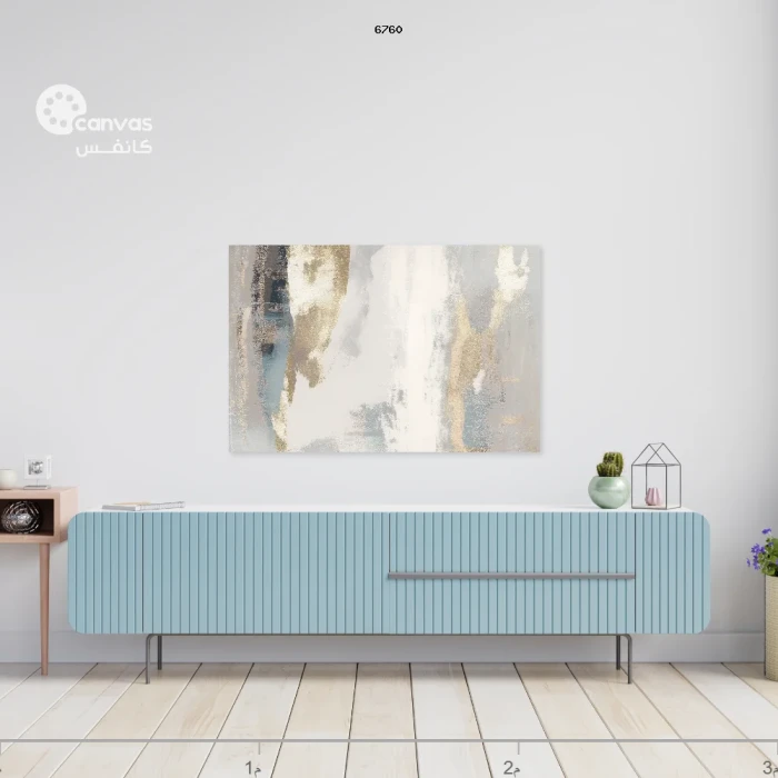 لوحة تجريدية بألوان هادئة وعصرية