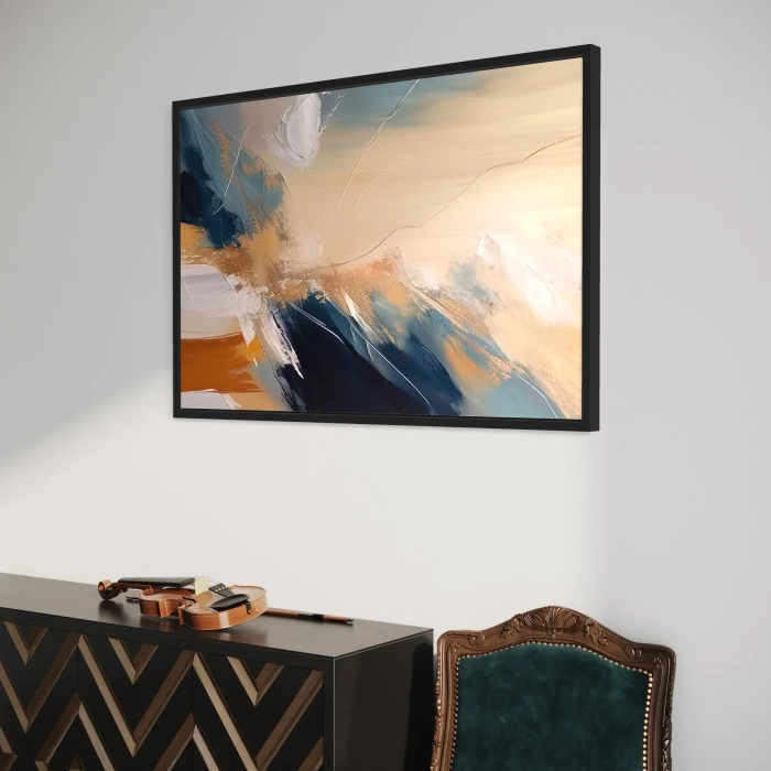 لوحة تجريدية تعبر عن الحركة والضوء