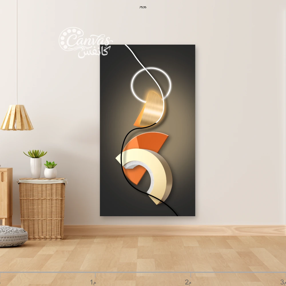 تركيب تجريدي بألوان دافئة وباردة