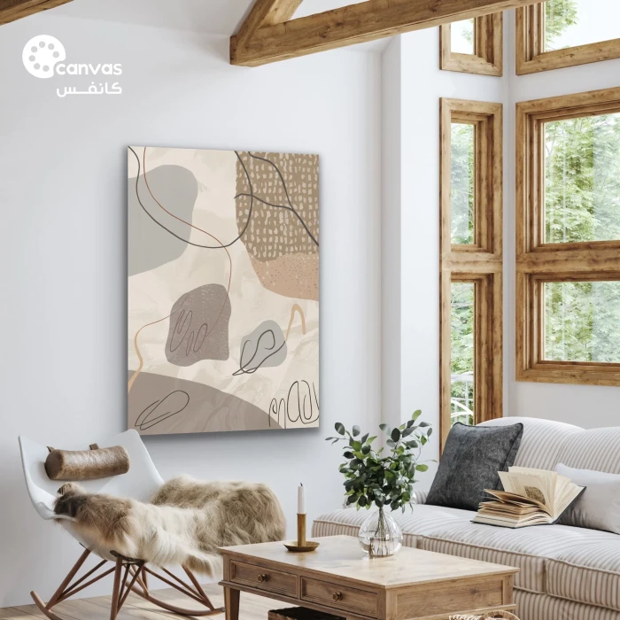 لوحة فنية تجريدية بألوان دافئة