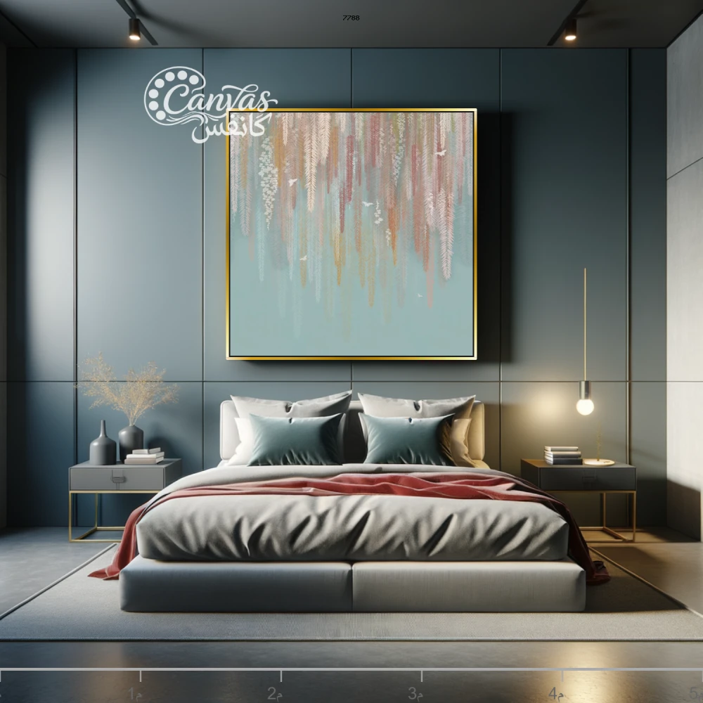 لوحة فنية حديثة تتكون من ألوان مائية متنوعة