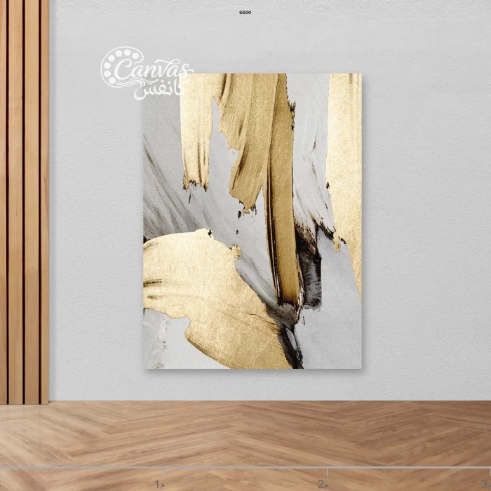 لوحة فنية بتدرجات الذهب والرمادي