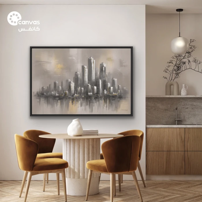 منظر حضري معاصر بتدرجات رمادية