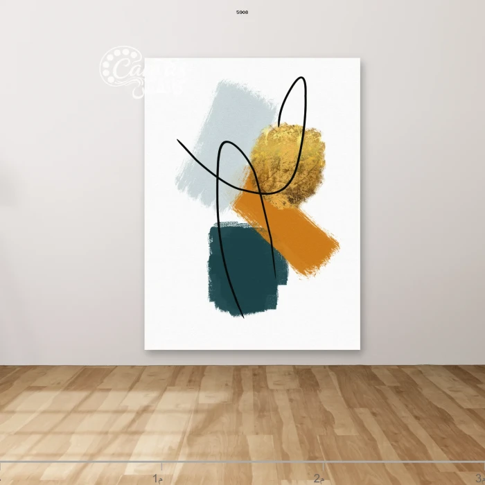 تركيبة تجريدية بألوان دافئة وباردة