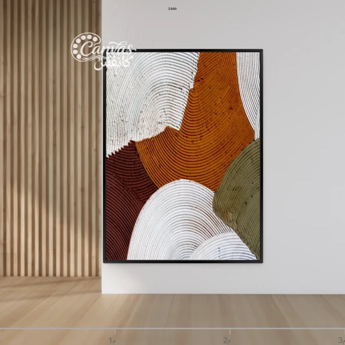 لوحة تجريدية بتصميم عصري وألوان دافئة