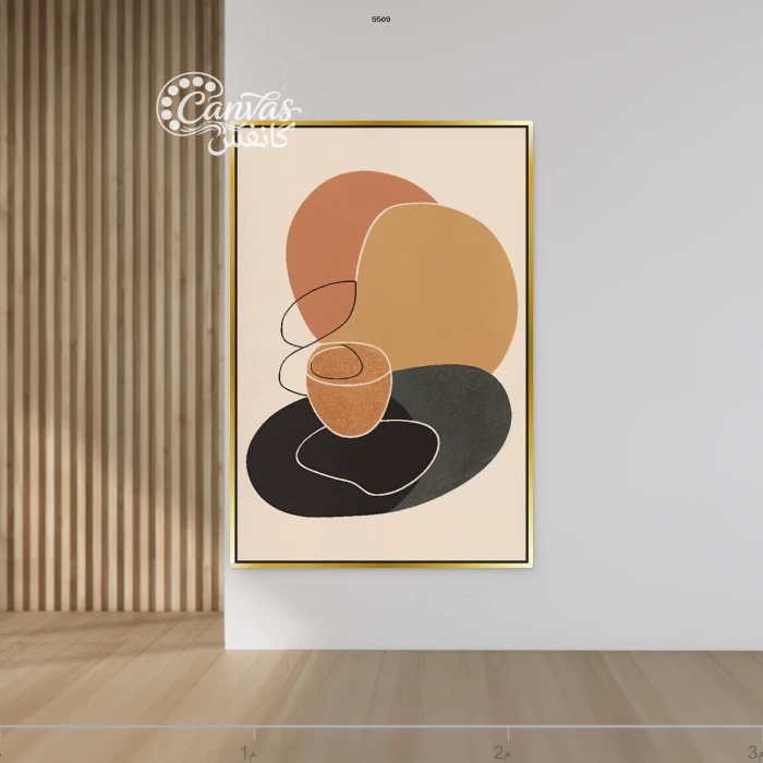 لوحة تجريدية بأشكال دائرية دافئة