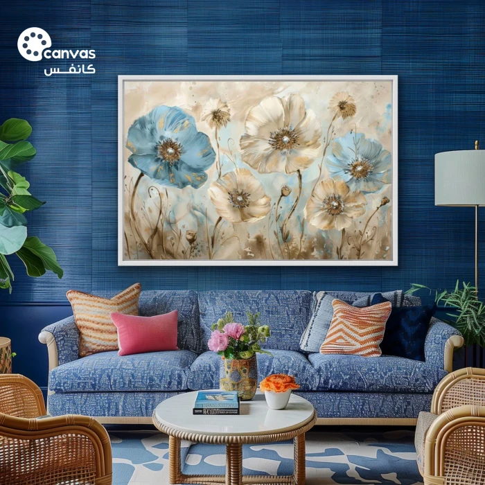 لوحة زهور جميلة بتفاصيل دقيقة