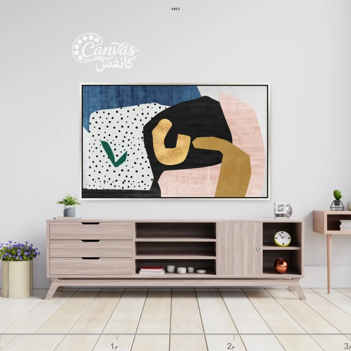 لوحة فنية معاصرة بألوان دافئة