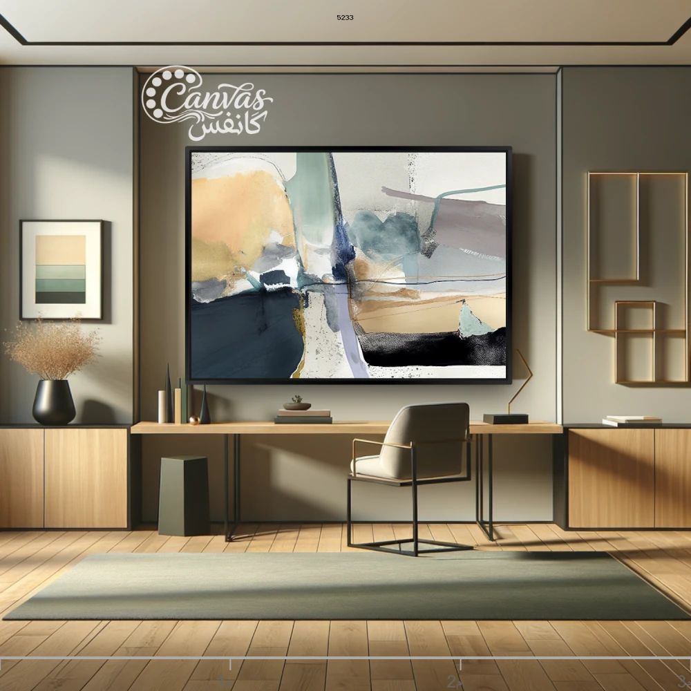 لوحة تجريدية تعبر عن التوازن والهدوء