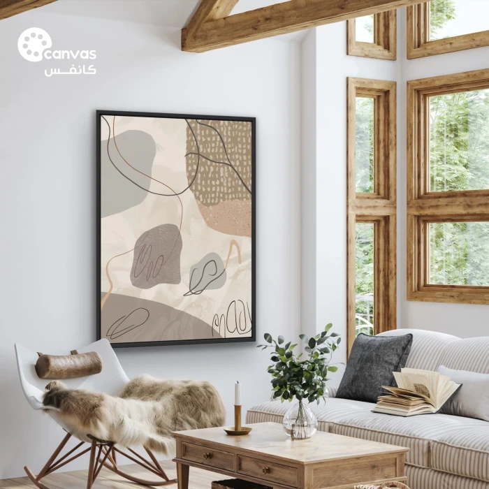 لوحة فنية تجريدية بألوان دافئة