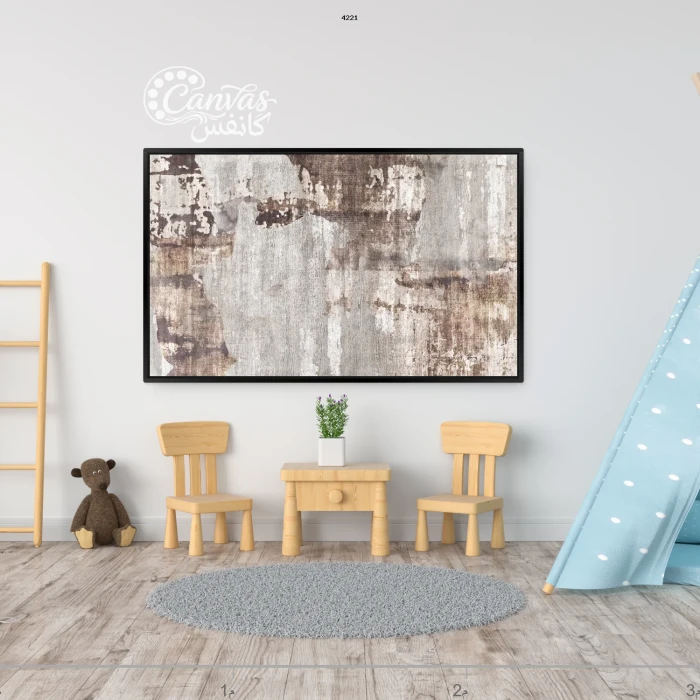 لوحة فنية تجريدية بألوان محايدة