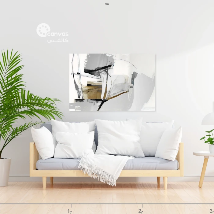 لوحة تجريدية باللونين الأسود والأبيض