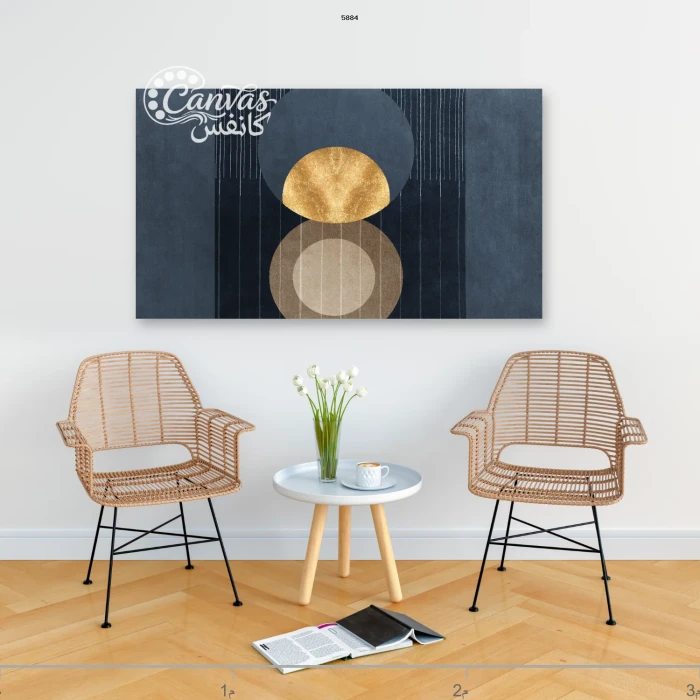 لوحة تجريدية بألوان دافئة وباردة