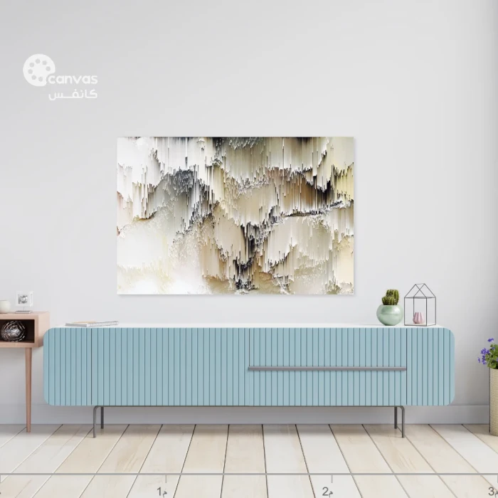 لوحة تجريدية بألوان هادئة وتعقيدات بصرية