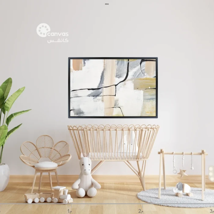 لوحة تجريدية بلونين محايدين