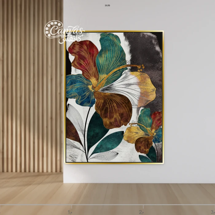 لوحة زهور ملونة بأسلوب عصري