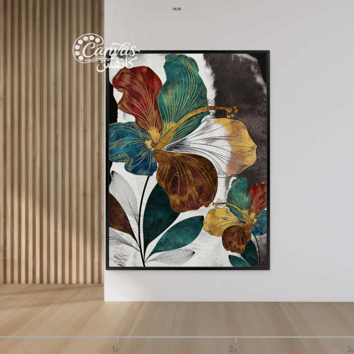 لوحة زهور ملونة بأسلوب عصري