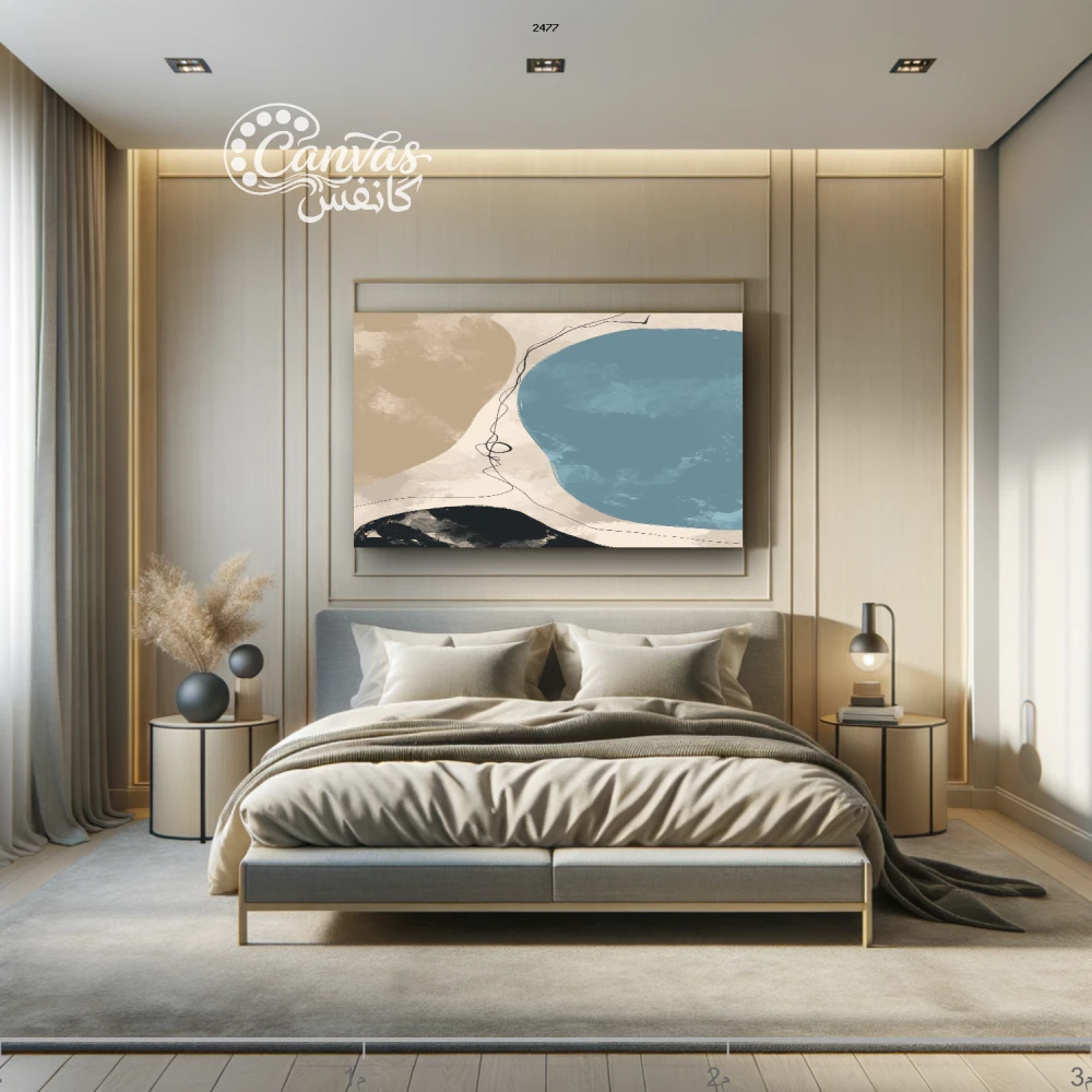 لوحة تعكس التوازن بين الألوان والأشكال