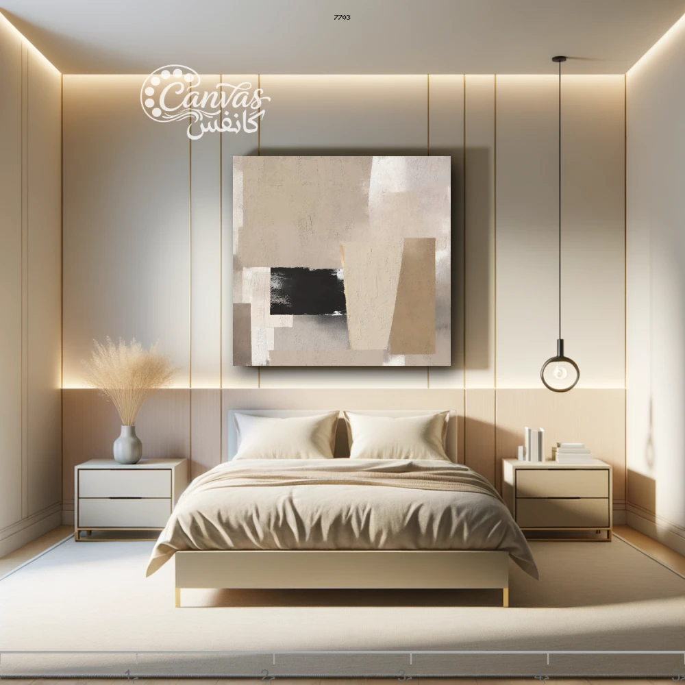 لوحة فنية تجريدية لغرفة نوم حديثة