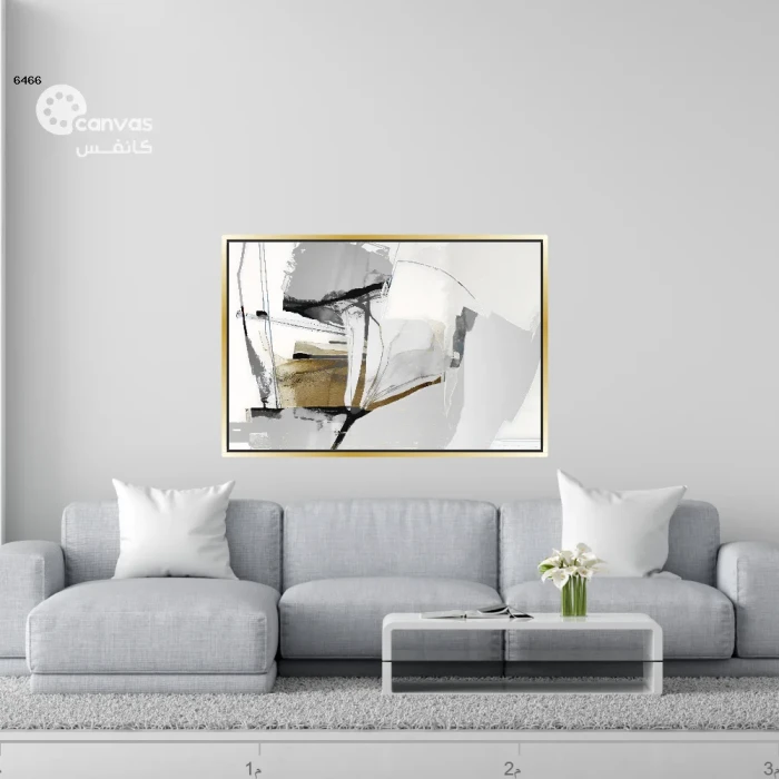 لوحة تجريدية تجمع بين الألوان الحيادية