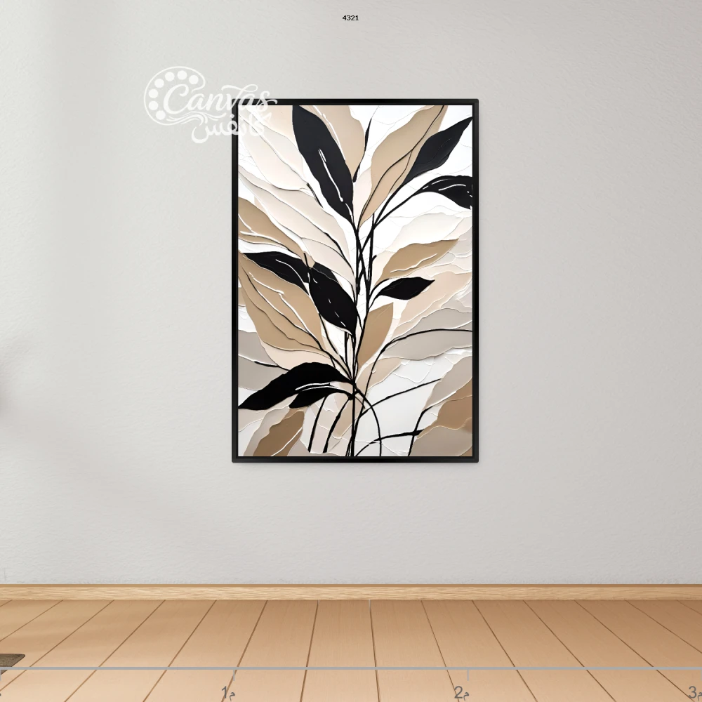 لوحة طبيعية بألوان ترابية وخطوط أنيقة