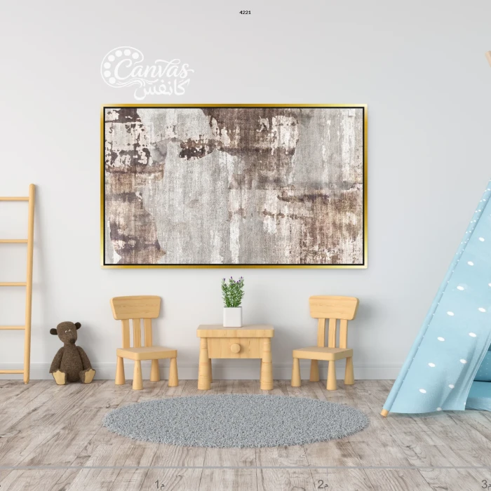 لوحة فنية تجريدية بألوان محايدة