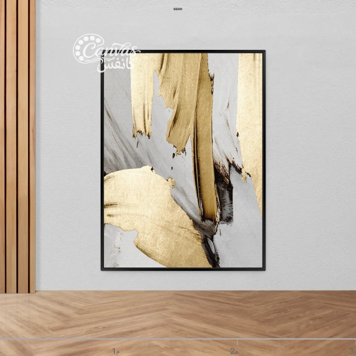 لوحة فنية بتدرجات الذهب والرمادي