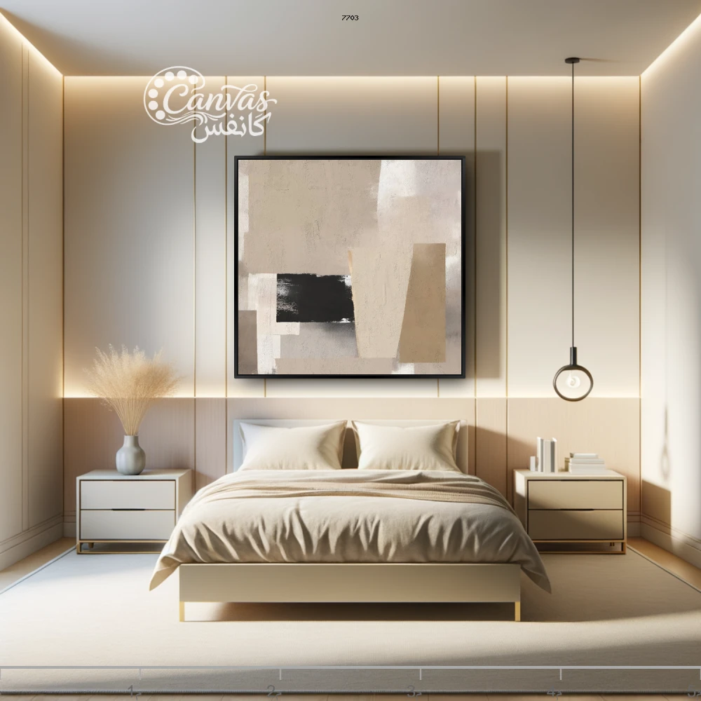 لوحة فنية تجريدية لغرفة نوم حديثة