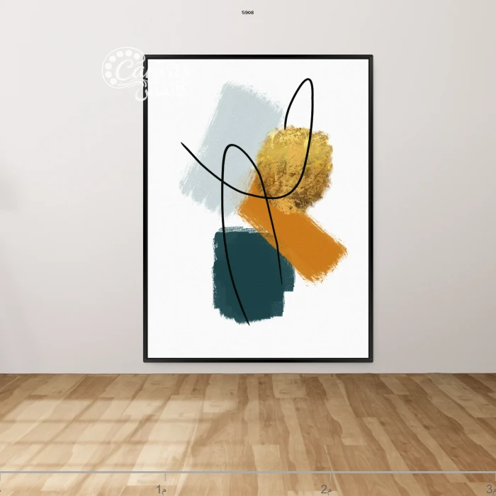 تركيبة تجريدية بألوان دافئة وباردة