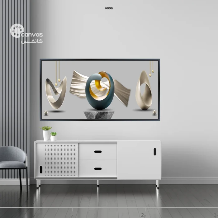 لوحة تجريدية بأشكال هندسية معاصرة