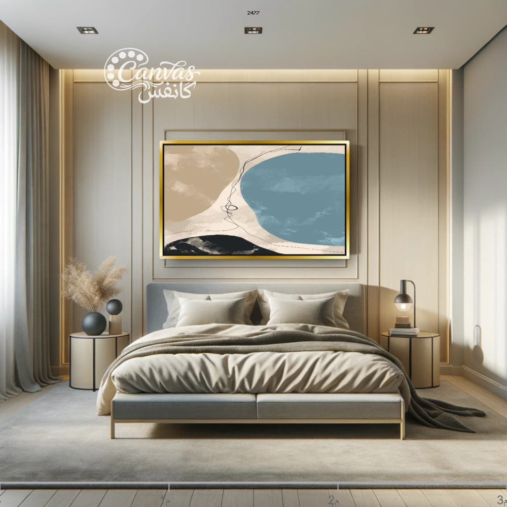 لوحة تعكس التوازن بين الألوان والأشكال