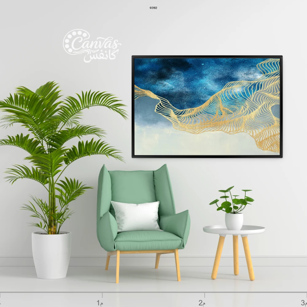 لوحة فنية بتصميم عصري وألوان هادئة