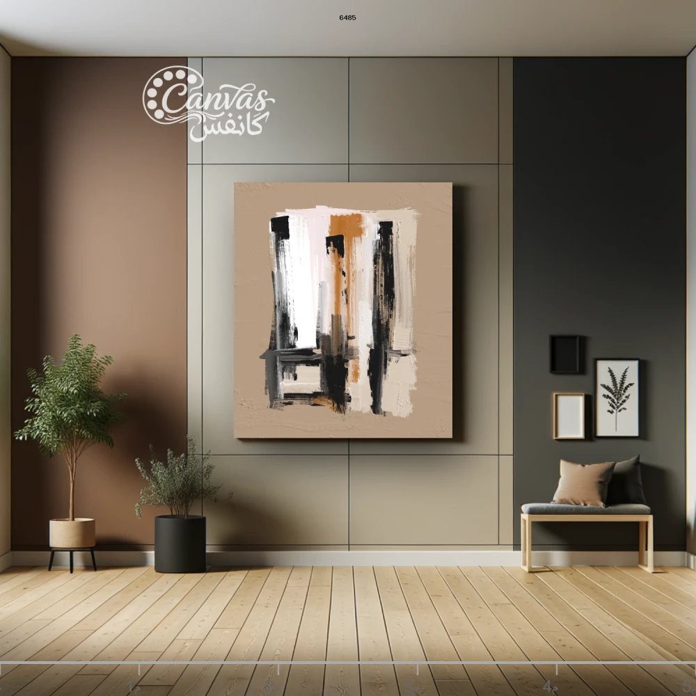 لوحة تجريدية بألوان محايدة وبسيطة