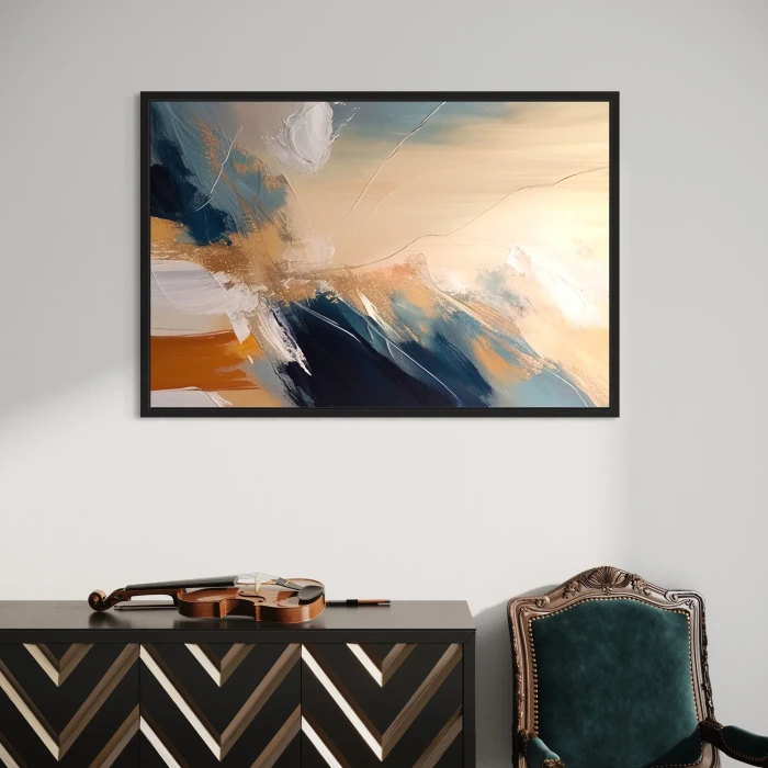 لوحة تجريدية تعبر عن الحركة والضوء