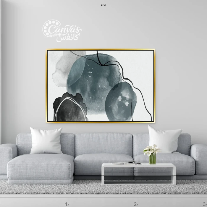 لوحة فنية مجردة بألوان متباينة